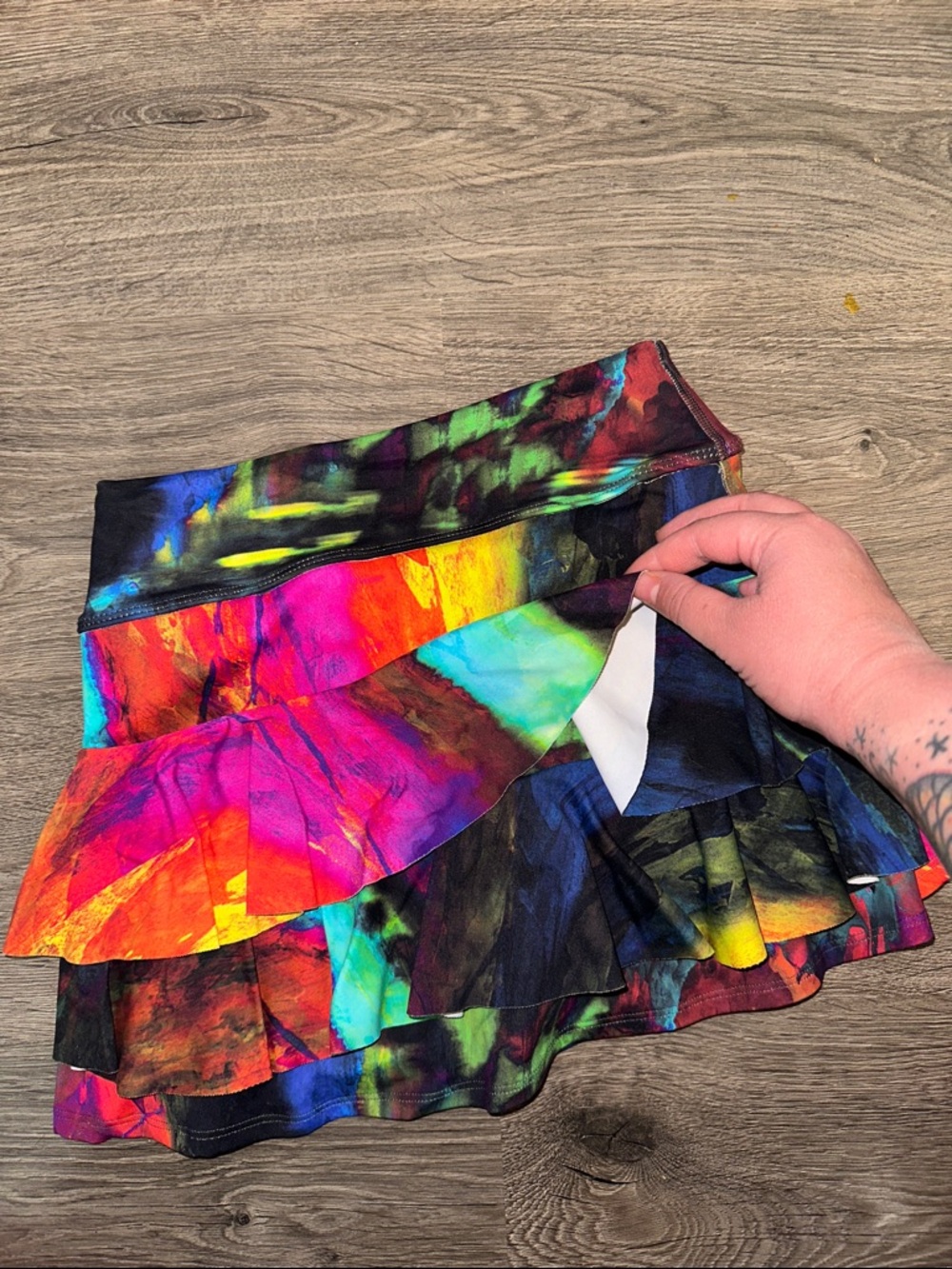 Colorful Multi-Color Ruffled Women's Skirt - Picture 3 of 7